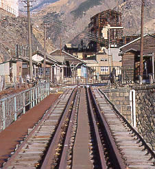 足尾本山駅跡と精錬所跡