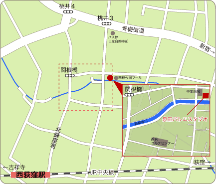 バレエレッスンの泉田バレエスタジオ　地図