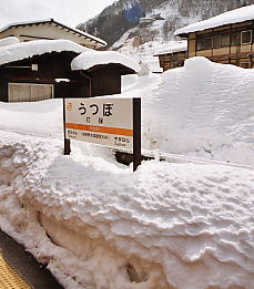ワイドビューひだ12号と交換のため打保駅に停車